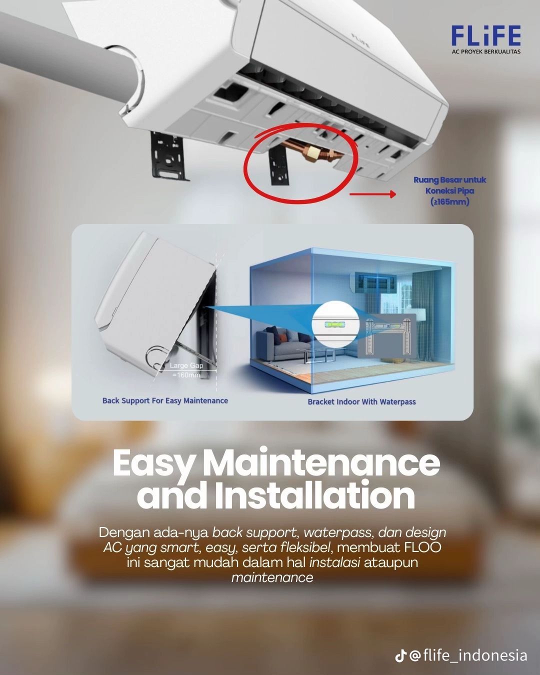 Flife Gree AC Split Standard 1.5 PK FLOO Series - FAC-12FLOO
