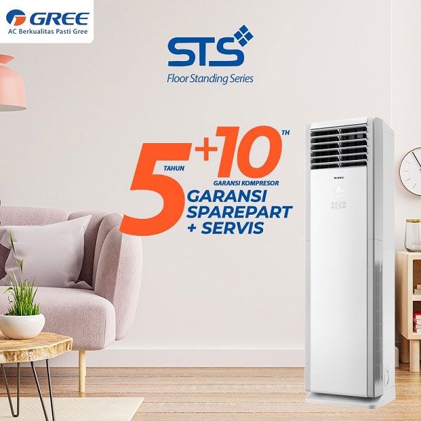 Gree AC Floor Standing Deluxe STS Series 5 PK ( 3 Phase ) - GVC 48STS (S) ECO