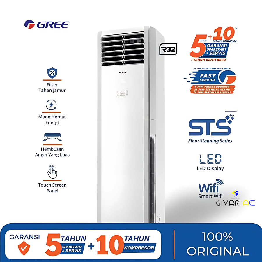 Gree AC Floor Standing Deluxe STS Series 3 PK - GVC 24STS