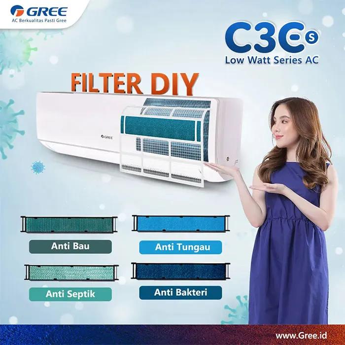 Gree AC Wall Mounted Split Deluxe Low Watt C3E Series 1 PK - GWC-09C3ES