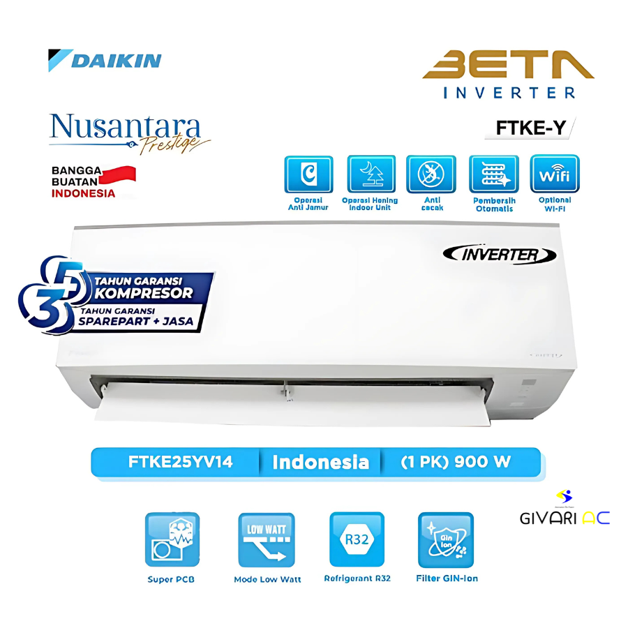 Daikin AC Split BETA Inverter FTKE-Y Series R32 1 PK - FTKE25YV14