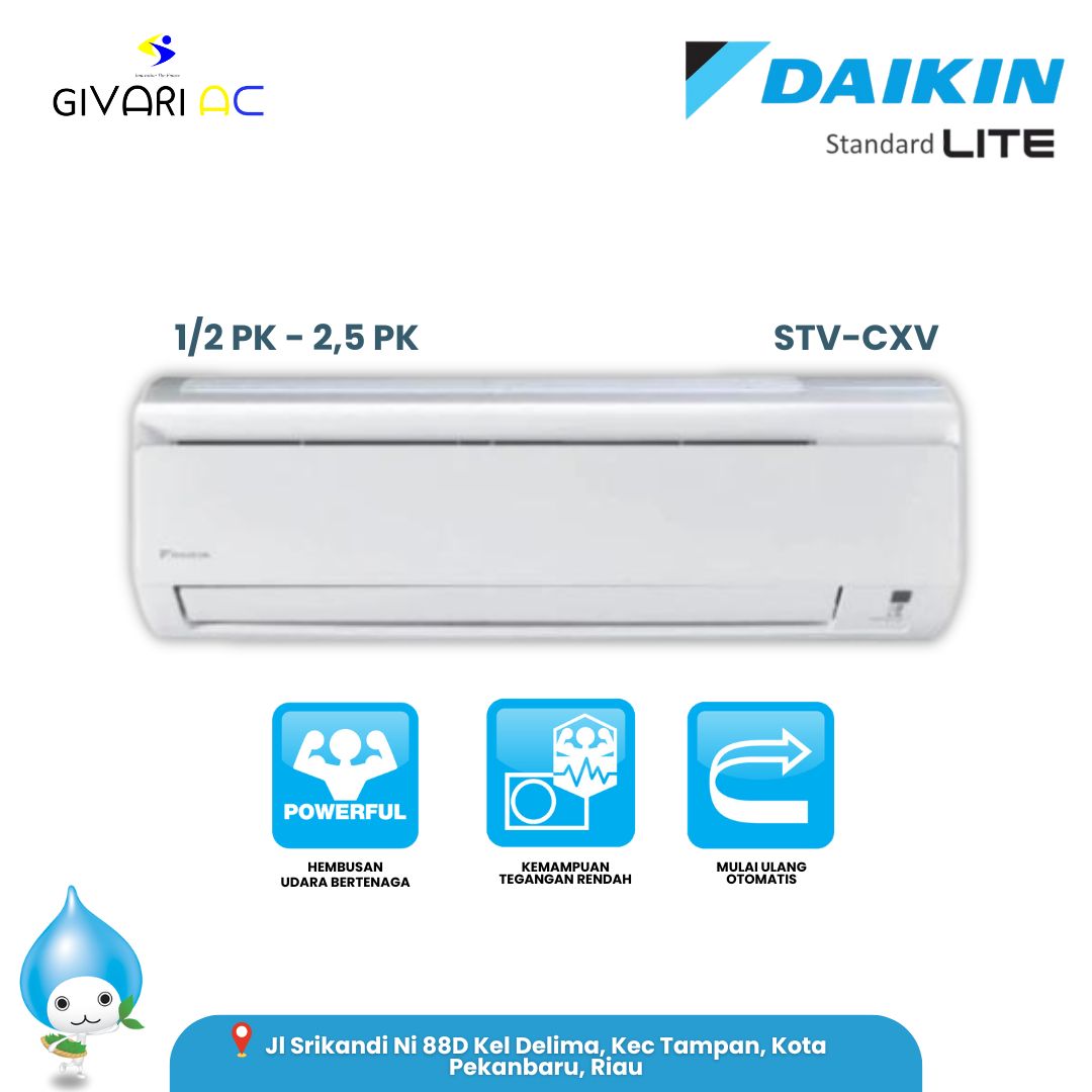 AC DAIKIN MALAYSIA LITE STANDARD 2,5 PK MODEL STV60CXV