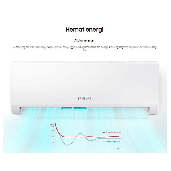 Samsung AC Wall Mounted Split Inverter Alpha Smart Airflow 1 PK - AR09AYHLAWKNSE