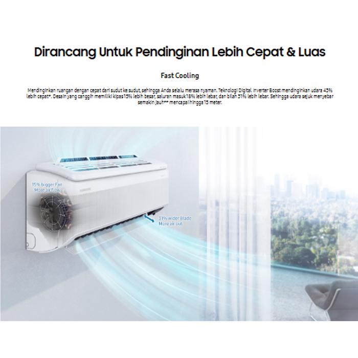 Samsung AC Wall Mounted Split WindFree Ultra with Air Purification 1 1/2 PK - AR12CYKAAWKNSE