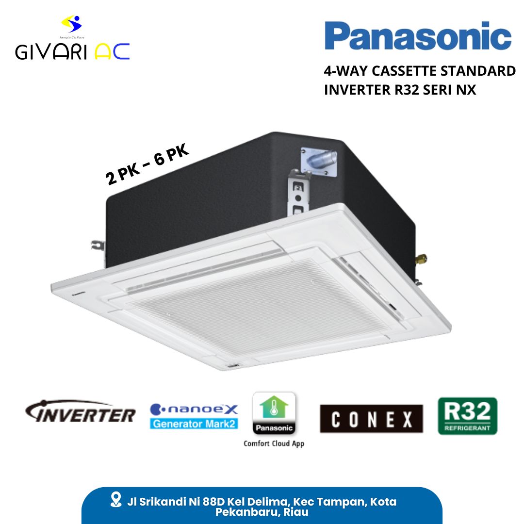 AC PANASONIC 4 WAY CASSETTE STANDARD INVERTER R32 SERI NX 3,5 PK MODEL S-2430PU3H
