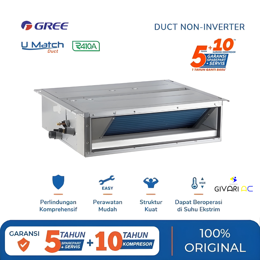 Gree AC Ceiling Ducted Standard 1 PK - GU26PS/A-K