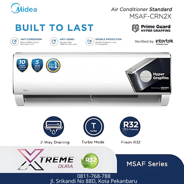 Midea AC Wall Mounted Split Standard Black Fin 1 PK - MSAF-09CRN2X