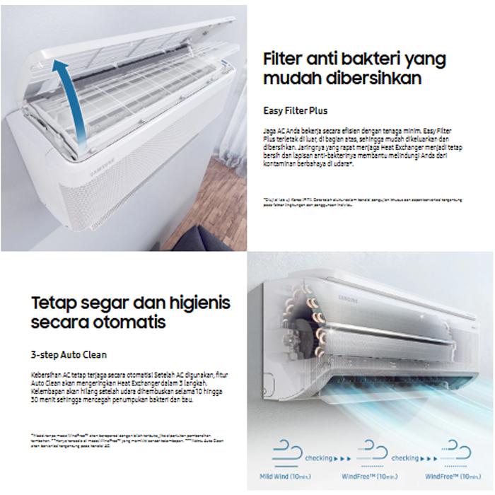 Samsung AC Wall Mounted Split WindFree Ultra with Air Purification 2 PK - AR18CYKAAWKNSE