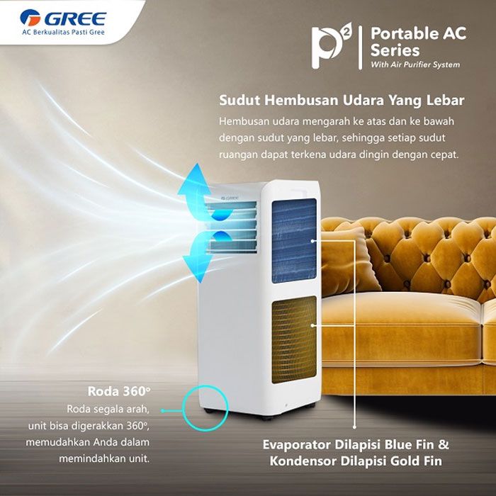 Gree AC Portable P2 Series Standard 1 1/2 PK - GPC-12 P2