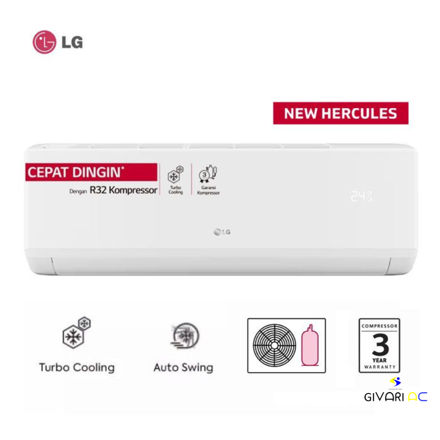 LG AC Wall Mounted Split Standard New Hercules 1/2 PK - H05TN4