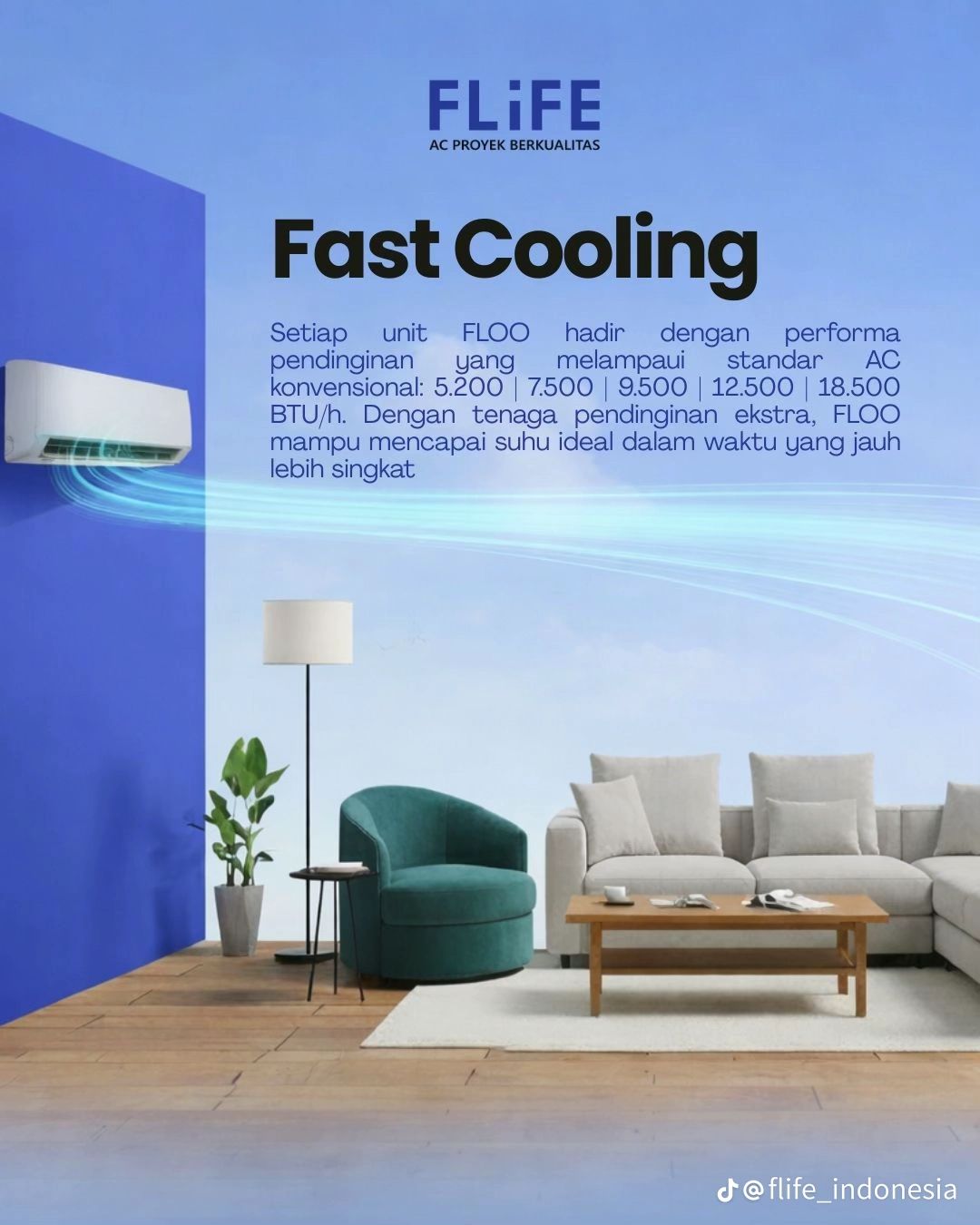 Flife Gree AC Split Standard 1.5 PK FLOO Series - FAC-12FLOO