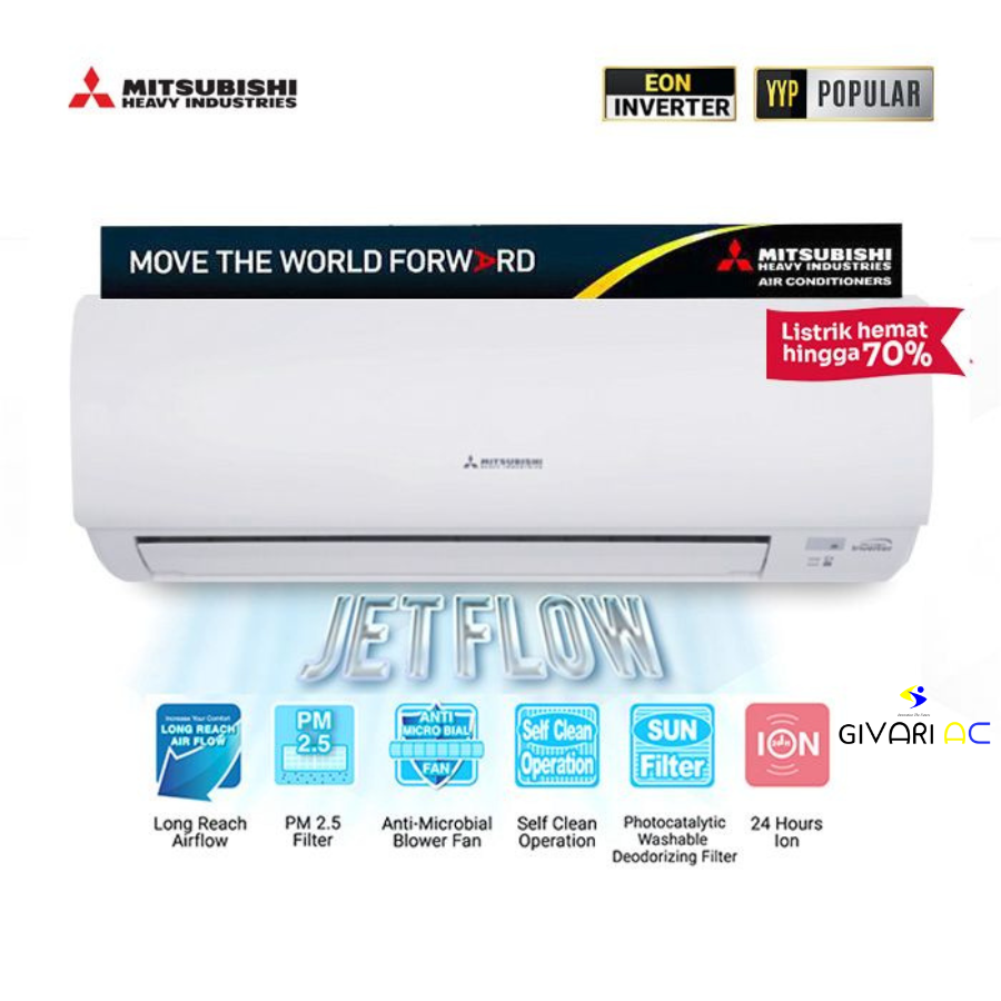 Mitsubishi AC Wall Mounted Split Inverter 1 PK - SRK10YYP-W3