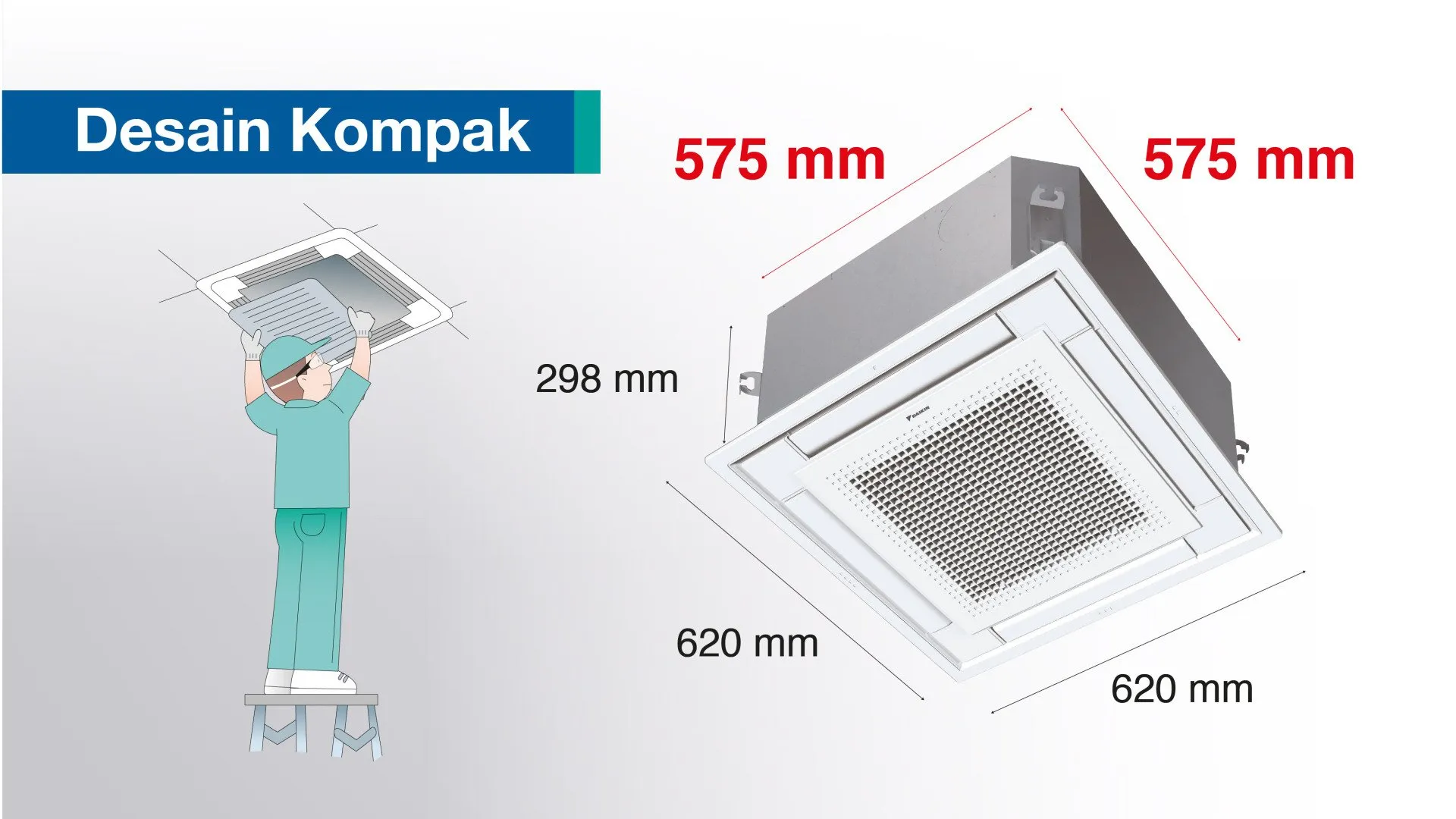 AC CASSETTE DAIKIN SKY AIR INVERTER 2 PK 1 PHASE MODEL SFFC50DVL (WIRELESS)
