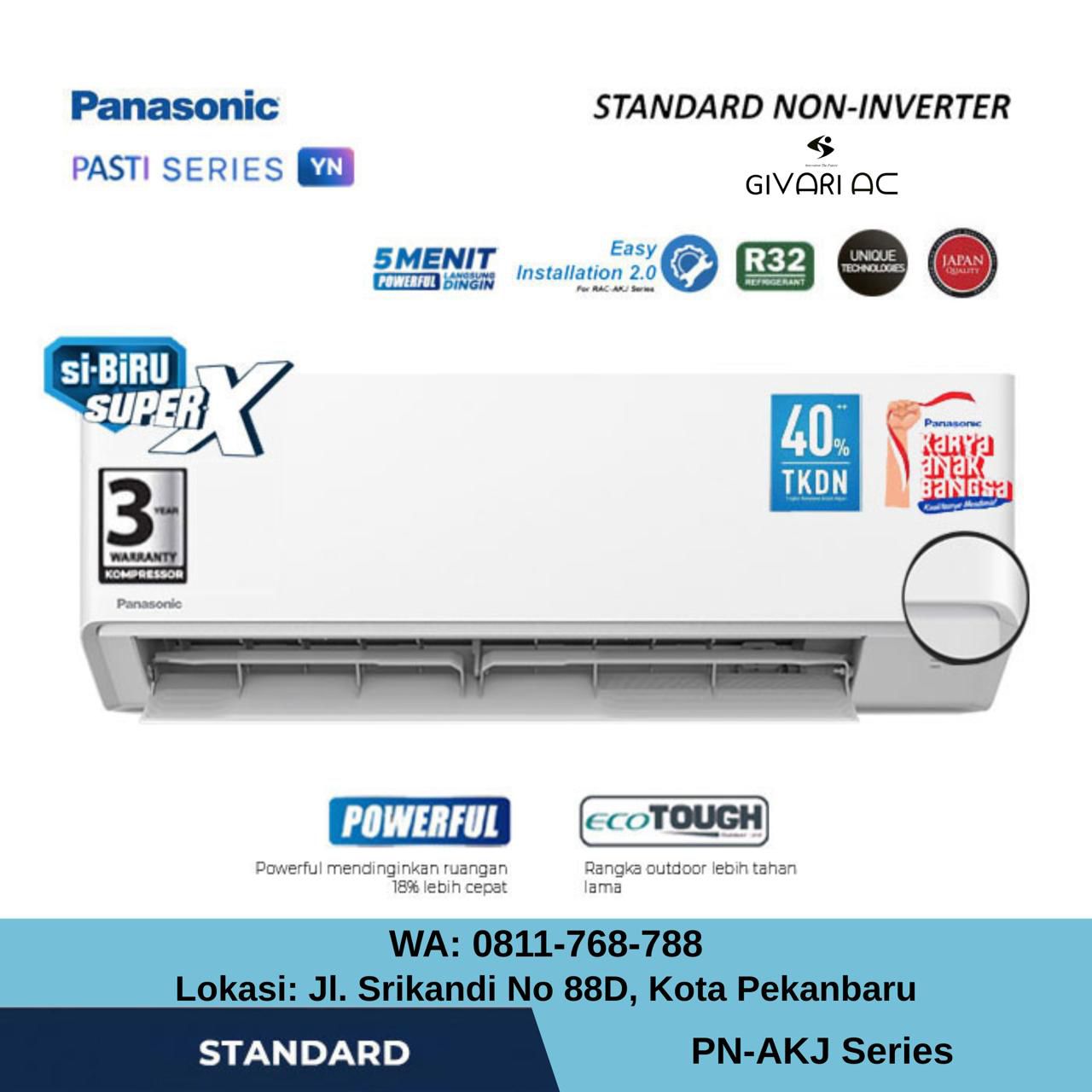 Panasonic AC Wall Mounted Split Deluxe Standard Non Inverter Si Biru 2in1 3/4 PK - CS/CU PN7AKJ