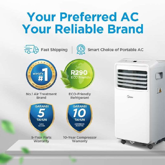 Midea AC Portabel PHA Series 1 PK - MPHA-09CRN7