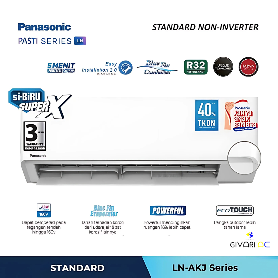 Panasonic AC Wall Mounted Split Standard si-BiRU 1 PK - CS/CU-LN9AKJ