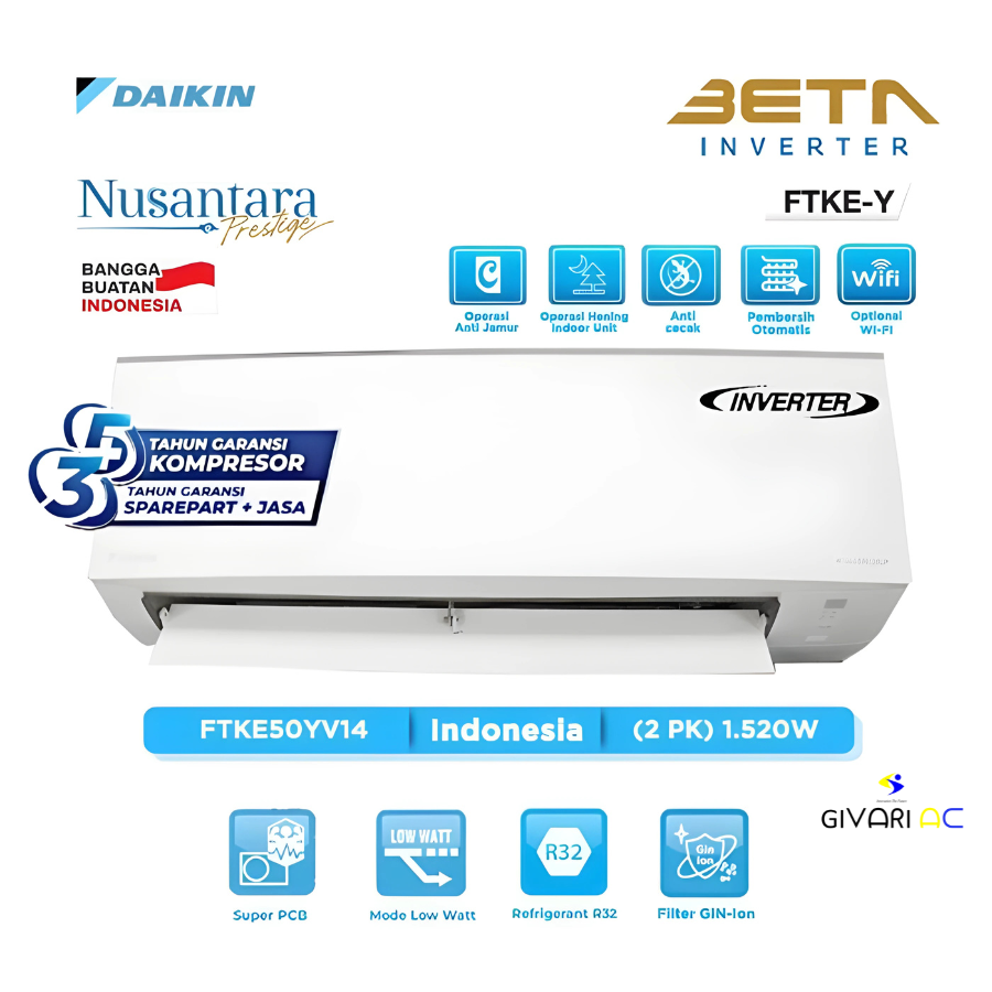 Daikin AC Split BETA Inverter FTKE-Y Series R32 2 PK - FTKE50YV14