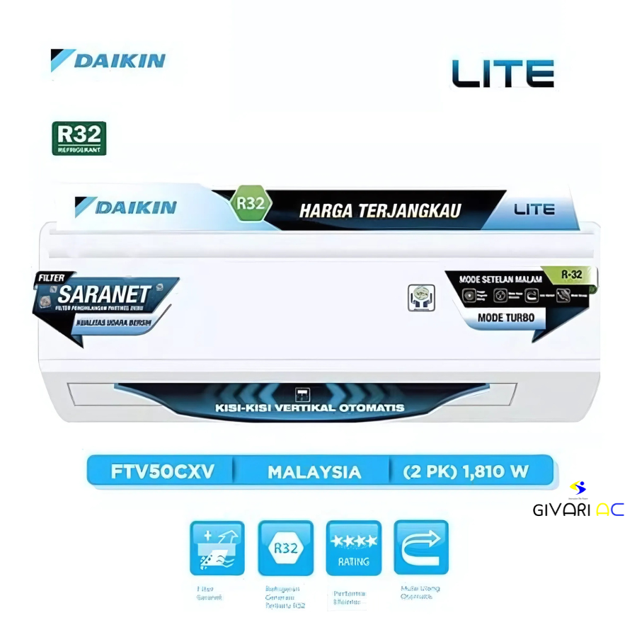 Daikin AC Wall Mounted Split Standard Malaysia 2 PK -  STV50CXV