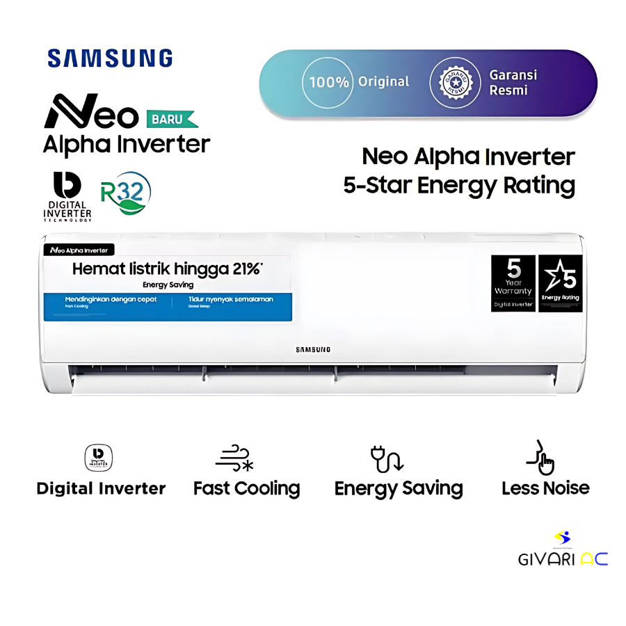 Samsung AC Split Neo Alpha Inverter R32 2 PK - AR40F18D0AMNSE