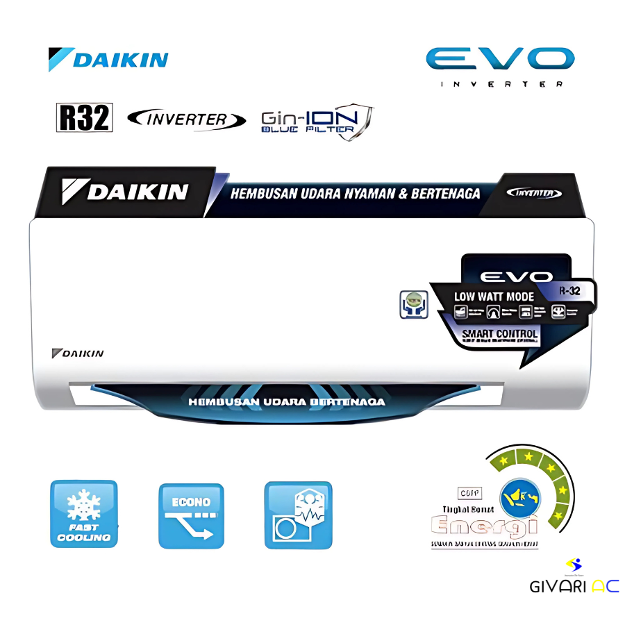 Daikin AC Wall Mounted Split Evo Inverter Malaysia FTKF Series 1 PK -STKF25AV