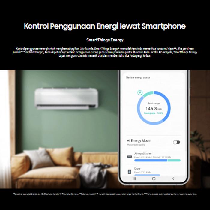 Samsung AC Wall Mounted Split WindFree Ultra with Air Purification 1 PK - AR10CYKAAWKNSE
