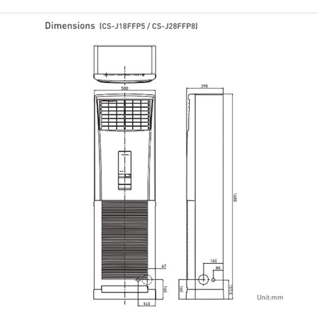 Panasonic AC Floor Standing Standard 2 PK - CS/CU-J18FFP5